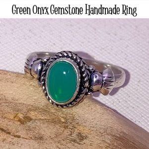 Gorgeous Green Onyx Gemstone Handmade Ring